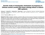 Phase I Genomic and Genetic Study on Intrahepatic Cholastatis of Pregnancy Published in Journal of Hepatology